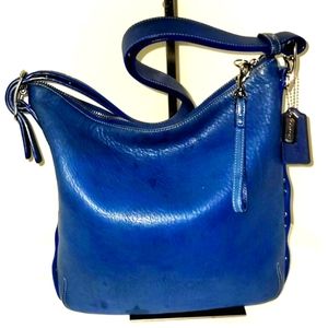 Coach 9350 Blue Pebbled Leather Convertible Bag